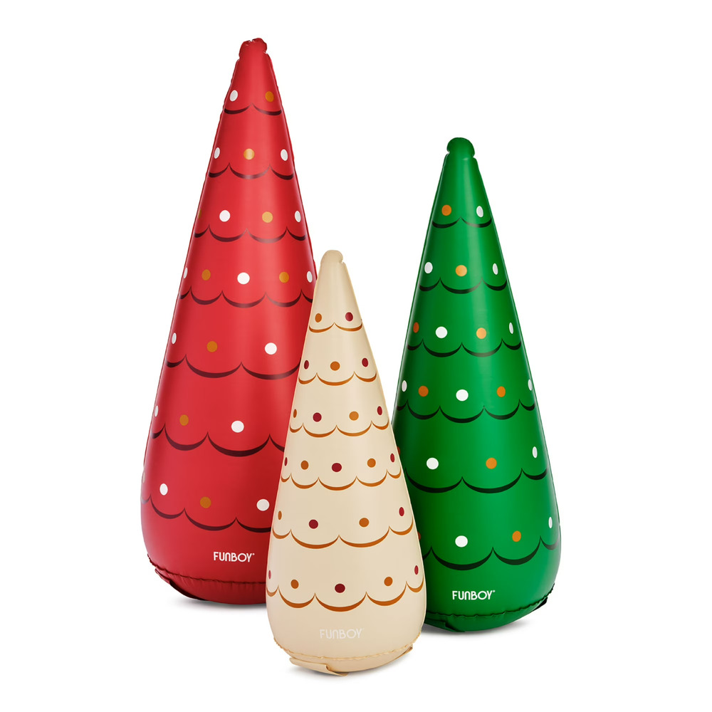 Funboy 3-Pack Indoor/Outdoor Inflatable Christmas Tree Cones Decor - Multicolor